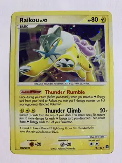 Raikou HOLO BLEED 16/132 - 2007 Pokemon Diamond & Pearl - Secret Wonders LP - Image 1