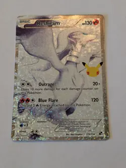 Reshiram 113/114 Pokemon TCG Celebrations Holo Full Art Ultra Rare Card NM - Image 1