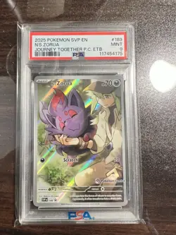 PSA 9 N’s Zorua #189 SVP EN Journey Together Pokemon Center PC ETB Promo - Image 1