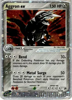 2003 Pokemon Sandstorm Played TCG LP Rare Holo Aggron ex #95 - Image 1