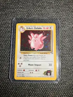 Pokemon TCG Erika's Clefable Gym Heroes Holo Card 3/132 Unlimited Rare, Vintage - Image 1
