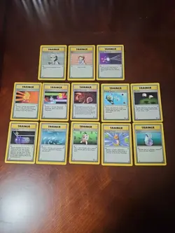 Vintage Pokemon TCG Trainer Lot (13 Cards) WOTC Vintage 1999 Lp-Mp Binder Copies - Image 1