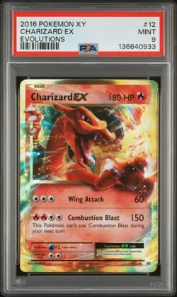 2016 POKEMON XY EVOLUTIONS #12 CHARIZARD EX PSA 9 - Image 1