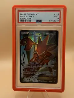 Pokemon Scizor EX 119/122 Breakpoint Full Art Ultra Rare Holo Card PSA 9 - Image 1