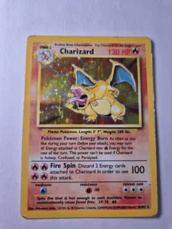 Pokemon Charizard 4/102 Base Set Holo Card 1999-2000 4th Print - Image 3