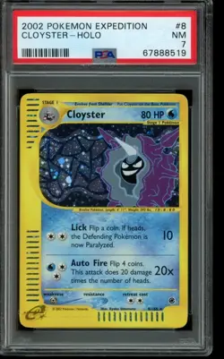 PSA 7 NM Pokemon Cloyster Expedition Holo 8/165 - Image 1