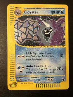 Cloyster 8/165 Expedition Holo Rare Cosmos WOTC E Series Pokemon Card Nm(-) - Image 1
