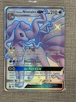 Alolan Ninetales GX SV53/SV94 Hidden Fates Full Art Shiny Pokemon TCG NM - Image 1