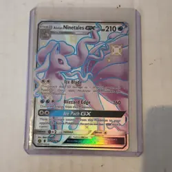 Pokemon TCG Alolan Ninetales GX SV53/SV94 Shiny Holo Rare Hidden Fates - Image 1