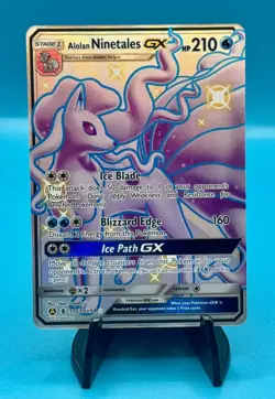 Pokemon TCG Alolan Ninetales GX Full Art SV53/SV94 Hidden Fates Shiny Vault - Image 1