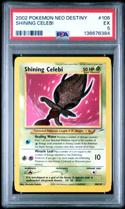 2002 Pokemon Neo Destiny Shining Celebi 106/105 PSA 5 - Image 3