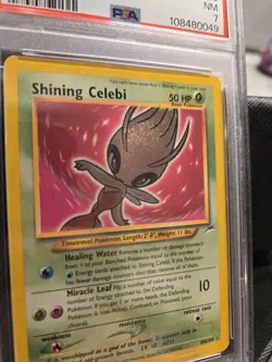 Pokemon Neo Destiny Shining Celebi 106/105 Holo Secret Rare Card PSA 7 NM - Image 2
