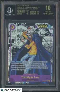 2024 One Piece The Best Premium Booster #OP05069 Trafalgar Law Manga Art BGS 10 - Image 1