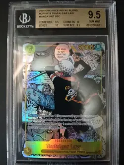 2025 ONE PIECE OP10-ROYAL BLOOD MANGA ALTERNATE ART #119 TRAFALGAR LAW BGS 9.5 - Image 1
