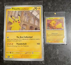 Pikachu Museum Jumbo Promo Card & Pokeday Pikachu 2026 Pair Pokemon Cards - Image 1