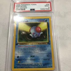 Tentacool 1999 Pokemon TCG Fossil Set 1ST Edition #56 ~ PSA 9 - Image 1