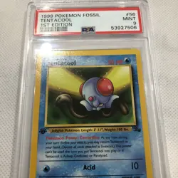 Tentacool 1999 Pokemon TCG Fossil Set 1ST Edition #56 ~ PSA 9 - Image 3