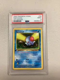 1999 Pokemon Fossil Set 1st Edition TENTACOOL 56/62 PSA 9 MINT - Image 1