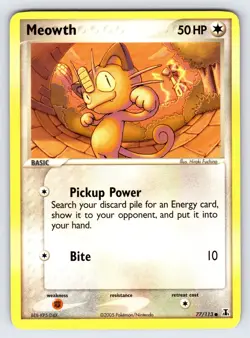 Meowth 77/113 2005 EX Delta Species Pokemon Card TCG Nintendo Common - Nm - Image 1