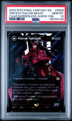 2025 MTG FINAL FANTASY SURGE FOIL #0528 GALIAN BEAST/VINCENT VALENTINE PSA 10 - Image 1