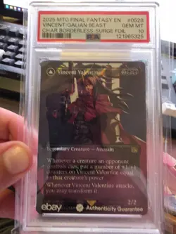 PSA 10 2025 MTG Final Fantasy Vincent Valentine Galian Beast SURGE FOIL 0528 FF7 - Image 1