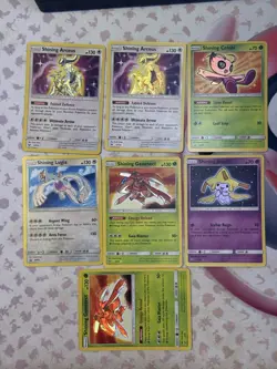 Pokemon TCG Shining Legends 7 Card Shining Lot Lugia Arceus Celebi Jirachi NM - Image 1