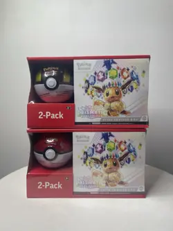 Two (2) Pokemon Sam’s Club Prismatic Evolutions ETB and Pokeball Bundle Sealed - Image 1