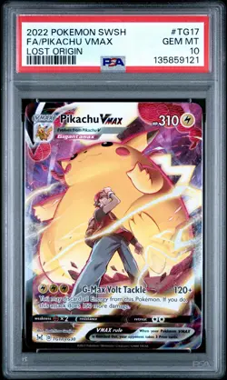 2022 POKEMON SWORD & SHIELD LOST ORIGIN #TG17 FULL ART/PIKACHU VMAX PSA 10 - Image 1