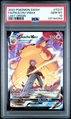 2022 POKEMON SWORD & SHIELD LOST ORIGIN #TG17 FULL ART/PIKACHU VMAX PSA 10 - Image 1