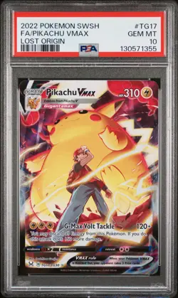 2022 POKEMON SWORD & SHIELD LOST ORIGIN #TG17 FULL ART/PIKACHU VMAX PSA 10 - Image 1