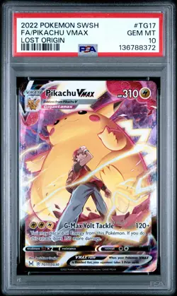 2022 POKEMON SWORD & SHIELD LOST ORIGIN #TG17 FULL ART/PIKACHU VMAX PSA 10 - Image 1