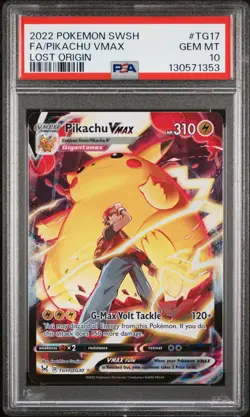 2022 POKEMON SWORD & SHIELD LOST ORIGIN #TG17 FULL ART/PIKACHU VMAX PSA 10 - Image 1