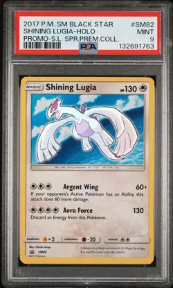 2017 POKEMON SM BLACK STAR PROMO #SM82 SHINING LUGIA-HOLO PSA 9 - Image 1