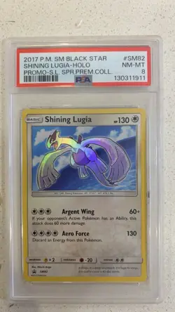 PSA 8 2017 Pokemon Shining Lugia SM82 Black Star Promo TCG Card - Image 1