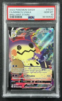 FA MIMIKYU VMAX PSA 10 2022 POKEMON SWORD & SHIELD BRILLIANT STARS #TG17/TG30 92 - Image 1