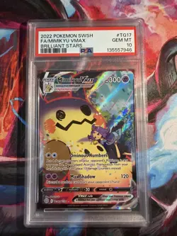 2022 Pokemon Brilliant Stars Mimikyu VMAX Full Art #TG17/TG30 PSA 10 - Image 1