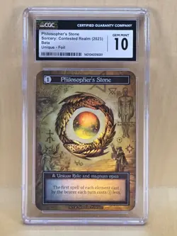 2023 SORCERY: CONTESTED REALM BETA FOIL PHILOSOPHER'S STONE CGC 10 - Image 1