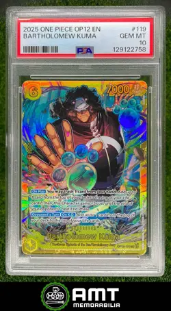 129122758 2025 One Piece Legacy of the Master #OP12-119 Bartholomew Kuma PSA 10 - Image 1