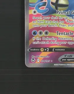 Omastar V 174/195 Silver Tempest Full Art Ultra Rare Holo Pokemon Card NM - Image 5