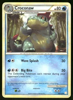 Pokemon Tcg Croconaw #38 Pokemon HeartGold & SoulSilver LP - Image 1