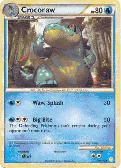 Pokemon HeartGold SoulSilver Card 38/123 Croconaw - Image 1