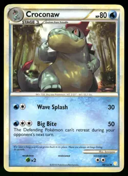 2010 Heavily Played Pokemon Croconaw 38/123 HeartGold & SoulSilver - Image 1