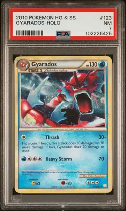 2010 POKEMON HEARTGOLD & SOULSILVER #123 GYARADOS-HOLO PSA 7 - Image 1