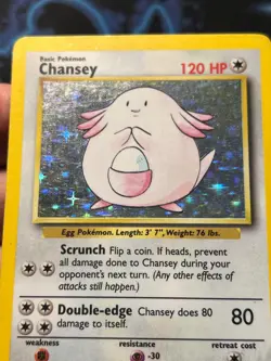 Chansey 3/102 Holo Rare Base Set - Pokemon Card WOTC MP + - Image 3