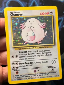 Chansey 3/102 Holo Rare Base Set - Pokemon Card WOTC MP + - Image 4
