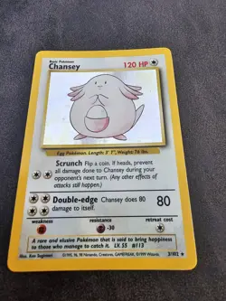 Pokemon Card Chansey 3/102 Holo - Base Set Original 1999 WOTC Rare - Near Mint - Image 2