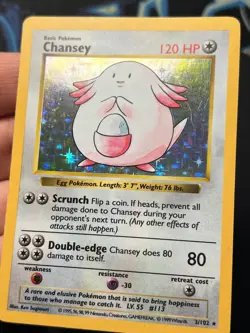 Chansey 3/102 Shadowless Holo Rare Base Set - Pokemon Card WOTC LP - Image 4