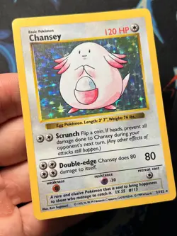 Chansey 3/102 Shadowless Holo Rare Base Set - Pokemon Card WOTC LP - Image 5