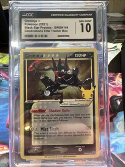 Pokemon Greninja Gold Star Black Star Promo SWSH144 CGC 10 - Image 1