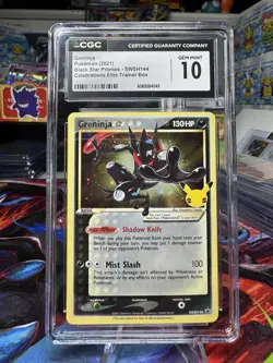 CGC 10 GEM MINT Black Star Promo Greninja Gold Star SWSH144 Celebrations Pokemon - Image 1